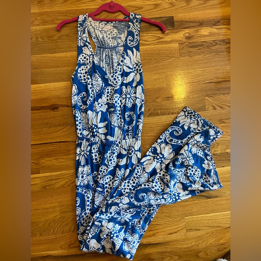 GUC Lilly Pulitzer XS blue & white maxi dress
